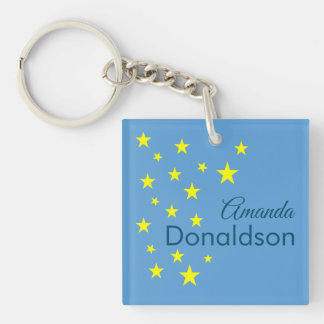 Soft Baby Picton Blue mit goldenen Sternen nach Ma Schlüsselanhänger