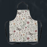 Soft Beige Butterfly & Wildflower Seamless Pattern Schürze<br><div class="desc">This delicate seamless pattern features graceful butterflies surrounded by charming wildflowers and soft green foliage on a warm beige background. The butterflies appear in muted gray and earthy brown tones, each with detailed wing patterns that add elegance and movement to the design. Scattered among them are small blooms in burgundy,...</div>