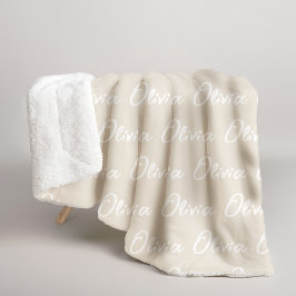 Soft Beige Custom Blanket for Kids & Grandparents Sherpadecke
