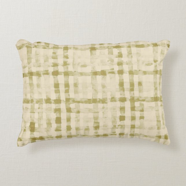 Soft Beigi, Khaki Checkered Pattern,Simple, Modern Dekokissen (Vorderseite)