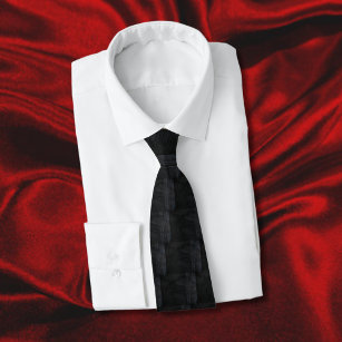 Soft Black Imitats Süede Leather Krawatte