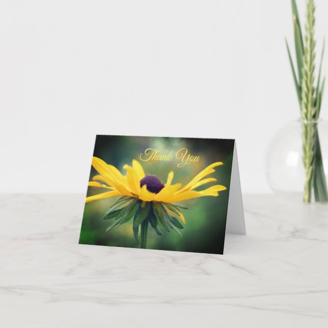 Soft Black Mit Augen Susan Blume Vielen Dank an Ih Dankeskarte (Vorderseite)