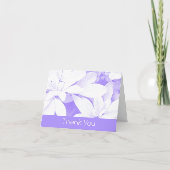 Soft Blätter Lila Stripe "Danke" Fronttext Dankeskarte (Vorderseite)