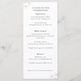 Soft Bloom Elegance "4 *9" Wedding Menu Menükarte