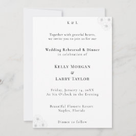 Soft Bloom Elegance Wedding Rehearsal Invitation Einladung