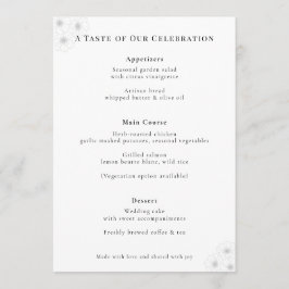 Soft Bloom Eleganz Hochzeitsmenü Menükarte