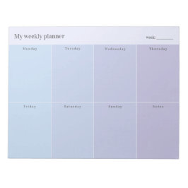Soft Blue and Lavender Custom Weekly Planner Notizblock