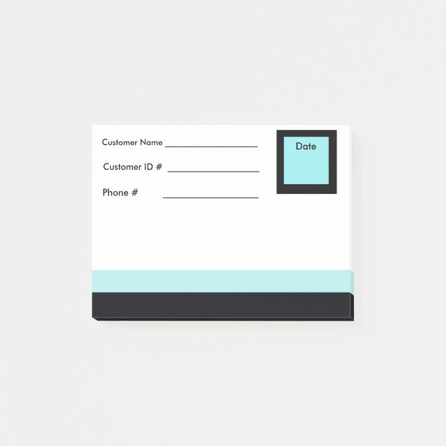 Soft Blue & Black Border Post-it® Notes- Info. Post-it Klebezettel (Vorderseite)