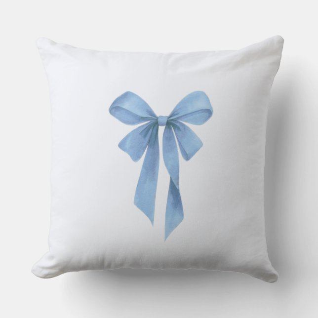 Soft Blue Bow Boy Baby Shower Kissen (Vorderseite)