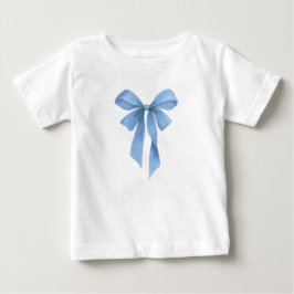 Soft Blue Bow Boy Baby Shower Party T-shirt