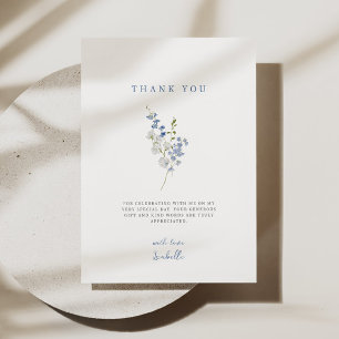 Soft Blue Delicate Floral Bouquet Dankeskarte