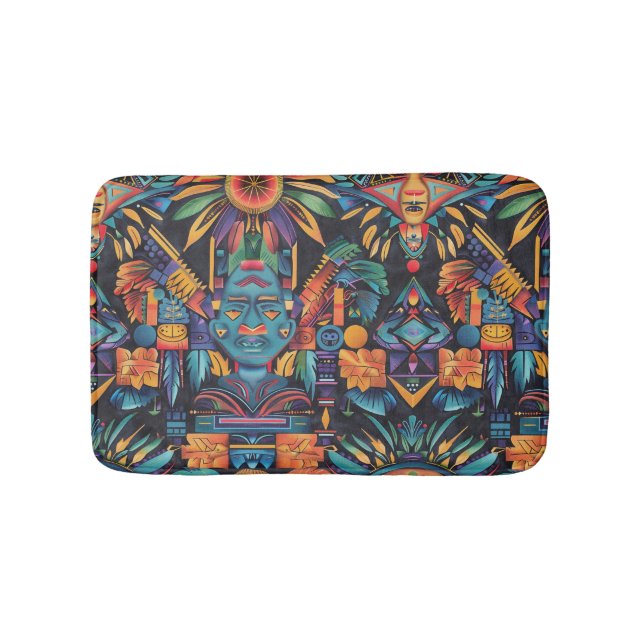 Soft Blue "Epochal Symmetry" Luxe Small Bath Mat Badematte (Vorderseite)
