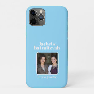 Soft Blue Fette Typografie Bat Mitzvah Case-Mate iPhone Hülle