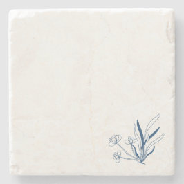 Soft Blue Floral | Coastal Minimalist Steinuntersetzer