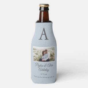 Soft Blue Gastgeschenk Hochzeit Foto Flasche Coole Flaschenkühler