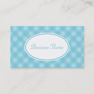 Soft Blue Gingham Business Card Visitenkarte