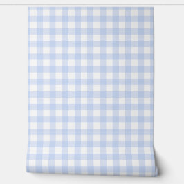 Soft Blue Gingham Check Wallpaper Tapete