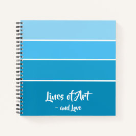 Soft Blue Gradient Zeichnend Notebook Notizbuch