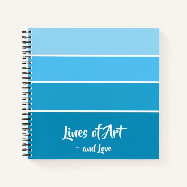Soft Blue Gradient Zeichnend Notebook Notizbuch (Vorderseite)