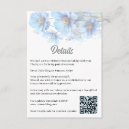 Soft Blue Himalayan Poppy Flower Garden Wedding Begleitkarte