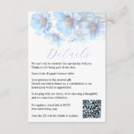 Soft Blue Himalayan Poppy Flower Garden Wedding Begleitkarte