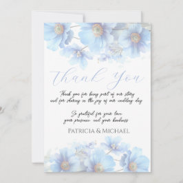 Soft Blue Himalayan Poppy Flower Garden Wedding Dankeskarte