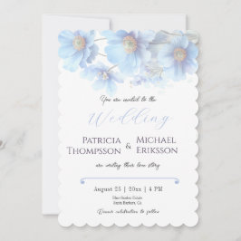 Soft Blue Himalayan Poppy Flower Garden Wedding Einladung