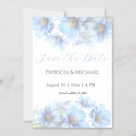 Soft Blue Himalayan Poppy Flower Garden Wedding Magneteinladung
