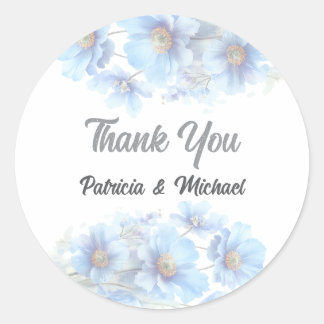 Soft Blue Himalayan Poppy Flower Garden Wedding  Runder Aufkleber
