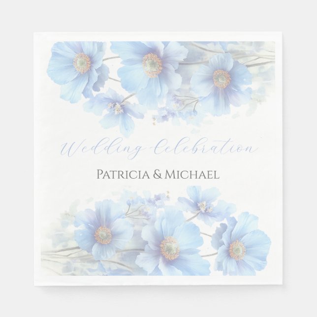 Soft Blue Himalayan Poppy Flower Garden Wedding  Serviette (Vorderseite)