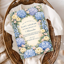 Soft Blue Hydrangea Elegance Baby Shower