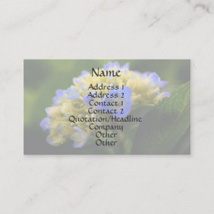 Soft Blue Hydrangea Floral Business Card Visitenkarte
