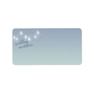 Soft Blue Lässige Hochzeitadresse Adressaufkleber