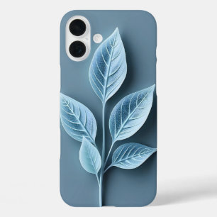 Soft Blue Leaf Muster iPhone Case