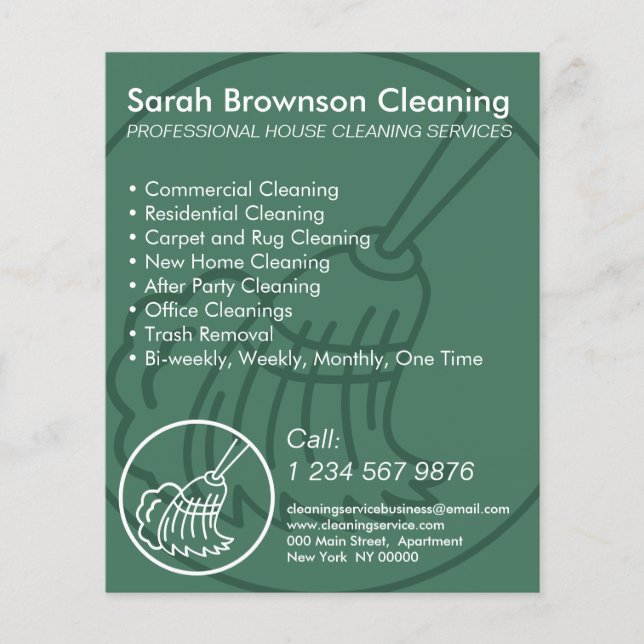 Soft Blue Minimal Zuhause Cleaning House Keeper Flyer (Vorne)