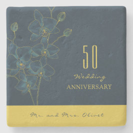 Soft Blue Orchid Hochzeitstag 50 Jahre Steinuntersetzer