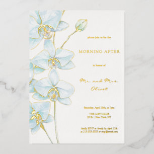 Soft Blue Orchid Morgens Folieneinladung