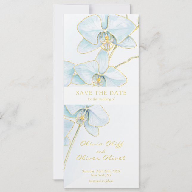 Soft Blue Orchid Save the Date Einladung (Vorderseite)