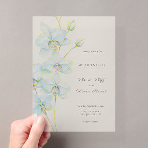 Soft Blue Orchid Wedding Acryleinladungen