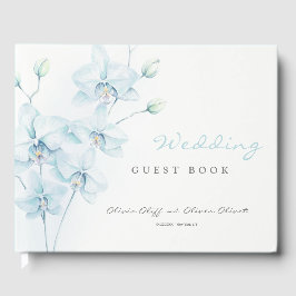 Soft Blue Orchid Wedding Gästebuch