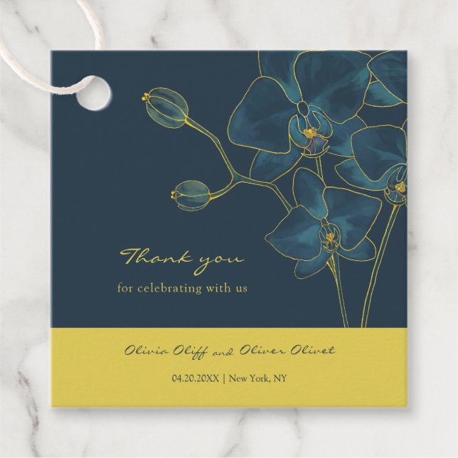 Soft Blue Orchid Wedding Geschenkanhänger (Vorderseite)