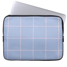 Soft Blue & Pink Grid Pattern Laptopschutzhülle