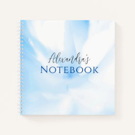 Soft Blue Print Spiral Notebook Notizbuch