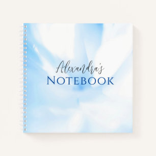 Soft Blue Print Spiral Notebook Notizbuch