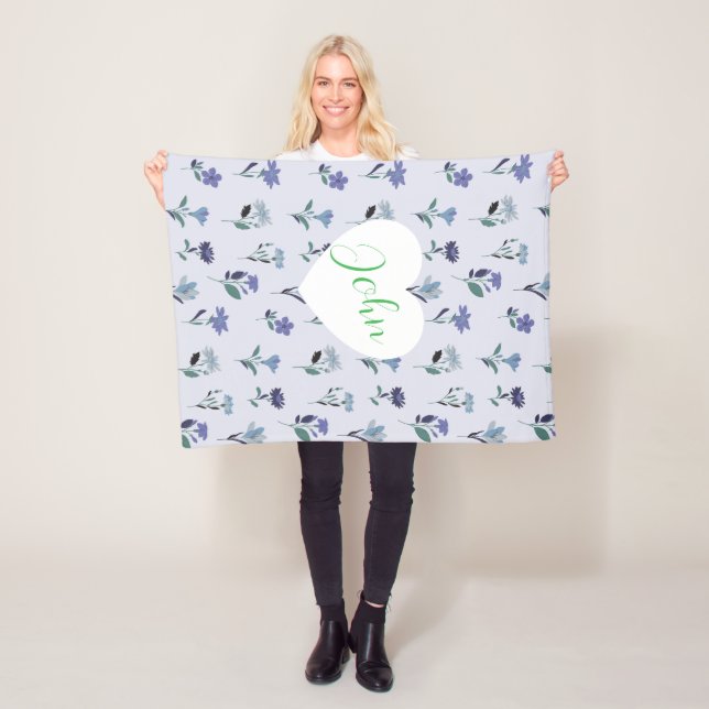Soft Blue Purple Pink Floral Pattern Baby Blanket  Fleecedecke (Beispiel)