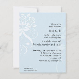 Soft Blue Rose 4.25x5.5 Einladung