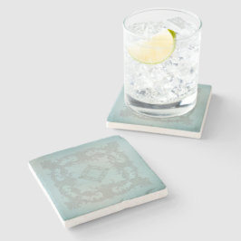 Soft blue Scrolls mit einem alten Weltgefühl Steinuntersetzer
