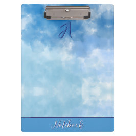 Soft Blue Sky Watercolor Cloud Klemmbrett