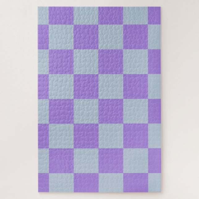Soft Blue und Lavender Checked (Vertikal)