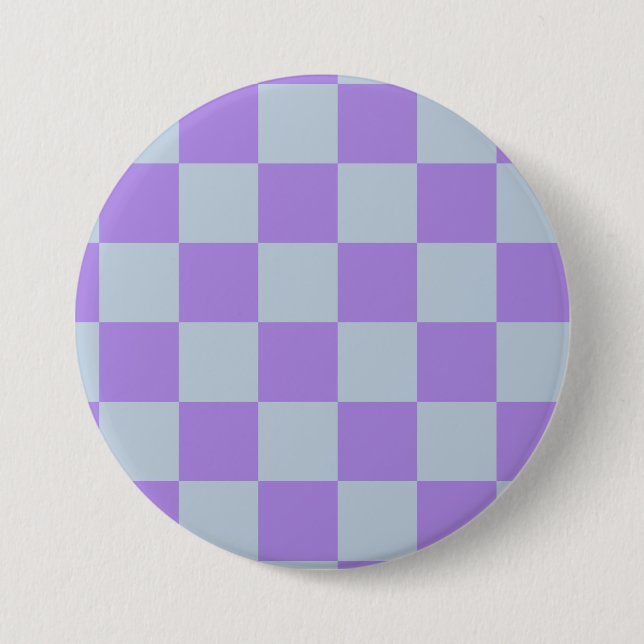 Soft Blue und Lavender Checked Button (Vorderseite)
